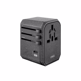 Uniq Voyage LITHOS Collective 33W 2xUSB PD 18W QC 3.0 kelioninis adapteris - pilkas