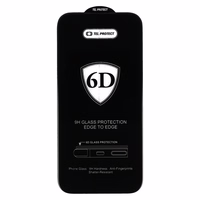 Tel Protect Full Glue 6D grūdintas stiklas Iphone 16 Pro Max juodas - 10 rinkinys