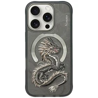 Nimmy Dragon Magnetinis dėklas iPhone 16 Pro - pilkas