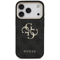 Guess 4G Big 4G Classic Logo dėklas telefonui iPhone 17 Pro - juodas ir auksinis