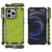 Honeycomb Case šarvu dangtelis su TPU buferiu iPhone 13 Pro žalias