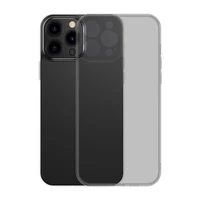 Baseus matinio stiklo dėklas telefonui iPhone 13 Pro Max, kietas dėklas su geliniu rėmeliu, juodas (ARWS001101)