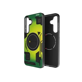 FORCELL F-PROTECT Lygiai su dviejų sluoksnių 4D technologija, militarinio kritimo testo suderinamas su MagSafe SAMSUNG S25 PLUS - cyber žalias