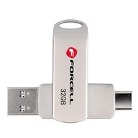 FORCELL F-DATA USB atmintinė Metal Duo 32GB USB3.2 Gen 1 (USB A / Type C) sidabrinė
