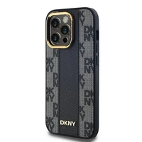 DKNY Odinis langeliais raštuotas magnetinis dėklas iPhone 13 Pro / 13 - juodas