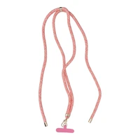 SWING (8mm) Telefono dirželis, Telefono pakabukas su reguliuojamu ilgiu / virvės ilgis 165cm (maks. 82.5cm kilpoje) / ant peties arba kaklo - rožinė-balta