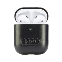 Audi odinis didelio logotipo dėklas AirPods 1 / 2 - juoda