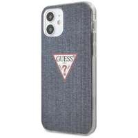 Guess GUHCP12SPCUJULDB iPhone 12 mini 5.4" tamsiai mėlynas kietas dėklas Jeans kolekcija