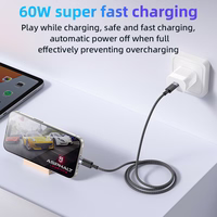 Yesido Kabelis CA160 pintas - Type C į Type C - PD 60W 1,2 metro juodas