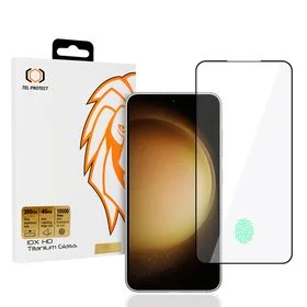 Apsauginis stiklas Tel Protect 10X HD Titanium skirtas Samsung Galaxy S22/S23 (su pirštų atspaudo atrakinimu)