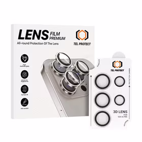 Grūdintas stiklas Tel Protect 3D objektyvo apsaugai ant kameros Samsung Galaxy S25 Ultra caurspīdīgs (lēcas 5 vnt.)