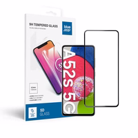 Apsauginis stiklas Blue Star - SAMSUNG A52/52s 5G/LTE pilnas paviršius (pilnas klijavimas su rėmeliu/mažas dydis) - juodas Apsauginis stiklas Blue Star