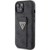 Guess dėklas telefonui su stovu Grip Stand 4G Triangle Strass iPhone 15 - juodas