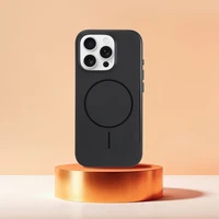 Blizgus magnetinis dėklas suderinamas su MagSafe IPHONE 15 PLUS juodas