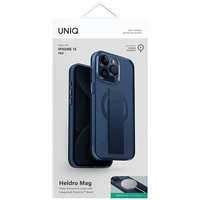 Uniq Heldro Mag Magclick įkrovimo dėklas telefonui iPhone 15 Pro - mėlyna