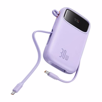Išorinė baterija Baseus QPow 2 10000mAh 30W 2xUSB-C (violetinė)