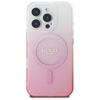 Guess IML Blizgučių gradientas Magnetinis dėklas telefonui iPhone 16 Pro - rožinis