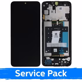 LCD ekranas suderinamas su Samsung A057 A05s juodas su rėmeliu (Service Pack)