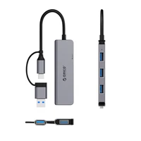 Orico YSA5-U3 USB-A/USB-C Hub prijungimo stotelė 3x USB-A 2.0 + 1x USB-A 3.0 - pilka
