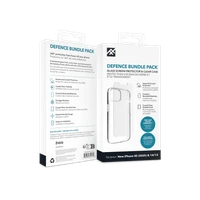 ZAGG IF Defense rinkinys dėklas iPhone 16e (2025) / 15 / 14 / 13 - Permatomas