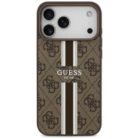 GUESS dėklas telefonui IPHONE 17 Pro Max, suderinamas su MagSafe GUHMP17XP4RPSW (4G Printed Stripes), rudas