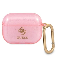 Guess GUAPUCG4GP AirPods Pro dėklas rožinis/rožinis Glitter kolekcija