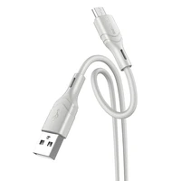 Borofone kabelis BX99 Method - USB į MicroUSB - 2,4A 1 metras, pilkas
