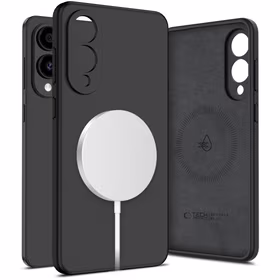 Tech-Protect Liquid Silicone Magnetinis dėklas Samsung Galaxy S25 Edge - juodas