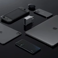 Cuktech 65W GaN sieninis įkroviklis 2xUSB-C 1xUSB-A pilkas