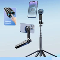 Blavec Selfie lazda Aluminium Fusion P-06 MagSafe trikojis stovas + nuotolinio valdymo + laikiklis 1,34 metro - juodas