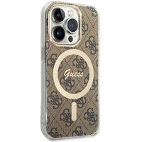 Guess GUHMP14LH4STW iPhone 14 Pro 6.1" rudas/rudas kietas dėklas 4G MagSafe