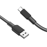 Kabelis USB A į USB C Hoco 3A 1 m X69 juodas baltas