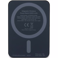 Guess Magnetinė Metalinis Script Logotipas indukcinė išorinė baterija 15W 5000mAh - juoda