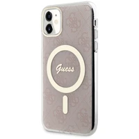 Guess GUHMN61H4STP iPhone 11 6.1" rožinis/rožinis kietas dėklas 4G MagSafe