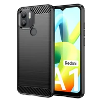 Carbon Case dėklas Xiaomi Redmi A1+ lankstus silikoninis anglies dangtelis juodas
