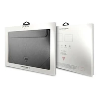 Guess Saffiano Triangle Logo dėklas 16" nešiojamam kompiuteriui - sidabrinis