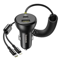 Baseus PD automobilinis įkroviklis 1x USB-C - USB-A prievadas 60W - juodas