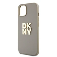 DKNY Dėklas telefonui su dirželiu ir logotipu iPhone 15 / 14 / 13 - smėlio spalvos