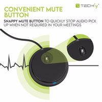 Techly ICC SH-22 mikrofonas Juoda Konferencijos mikrofonas