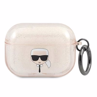 Karl Lagerfeld Blizgučių Karlo Galvos Dėklas AirPods Pro - auksinis