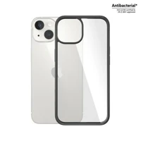 PanzerGlass ClearCase antibakterinis karinės klasės sertifikuotas dėklas telefonui iPhone 14/15/13 – skaidrus ir juodas