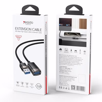 YESIDO LAIDAS GS26 USB MALE-USB FEMALE 1,5M USB 2.0 juodas