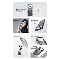 Rock Guard Touch Matte serijos magnetinis dėklas telefonui Iphone 17 Pro Max baltas (su metaliniu objektyvo rėmeliu)