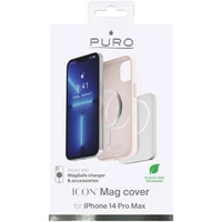 Puro Icon Mag MagSafe Silikoninis dėklas telefonui iPhone 14 Pro Max - rožinis