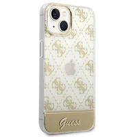 Guess GUHCP14MHG4MHG iPhone 14 Plus 6.7 "auksinis/auksinis kietas dėklas 4G Pattern Script