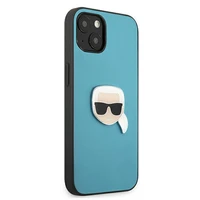 Karl Lagerfeld Odinis Ikonik Karl's Head Metalinis dėklas iPhone 13 mini - mėlynas