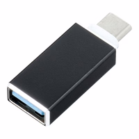Adapteris OTG USB A 3.0 (moteriškas) į Type C (vyriškas) juodas
