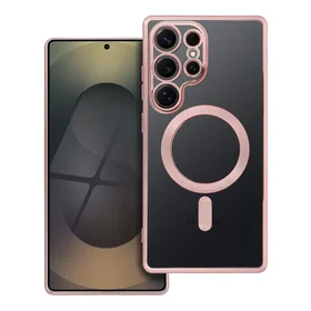 ELECTRO MAG COVER magnetinis dėklas telefonui, suderinamas su MagSafe, skirtas SAMSUNG S25 Ultra, rožinio aukso