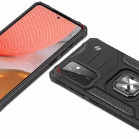 Wozinsky Ring Armor dėklas su stovu tvirtas atsparus dangtelis Samsung Galaxy A72 4G mėlynas