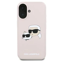 Karl Lagerfeld silikoninis dėklas telefonui Nauble Heads Print Magnetinis iPhone 16 Plus - rožinis